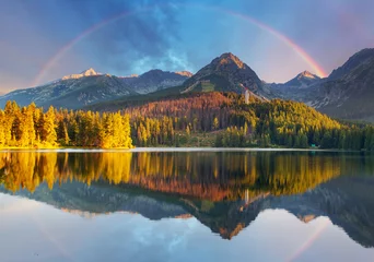  Mountain lake landscape with rainbow - Slovakia, Strbske pleso © TTstudio