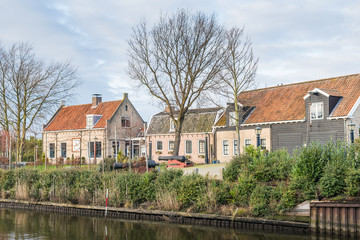 Fototapeta na wymiar Houses in an historic Dutch village