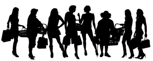 Vector silhouette of a woman.