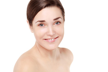 Portrait of Beautiful Young Woman posing in studio