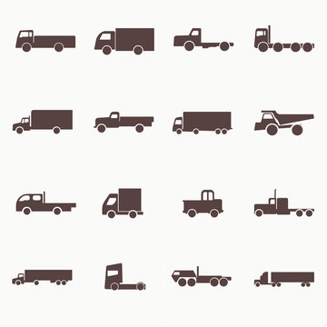 Transport truck icons