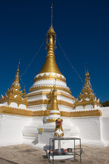 Fototapeta na wymiar Wat Jong Klang temple, Mae Hong Son City, Northern Thailand