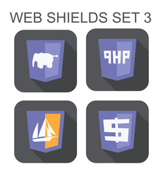 vector collection of php web development shield signs: php eleph
