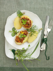 Pellkartoffel gefüllt