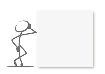 Strichmännchen Edi mit Schild