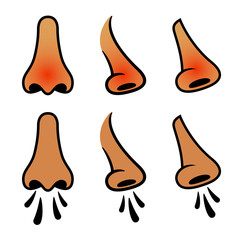 vector human nose sneeze cold icons