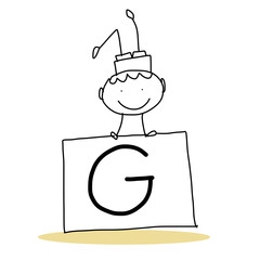 hand drawing cartoon happiness alphabet