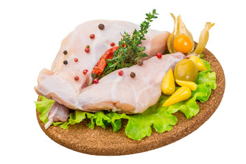 Raw rabbit meat