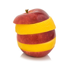 apple and lemon isolated on a white background