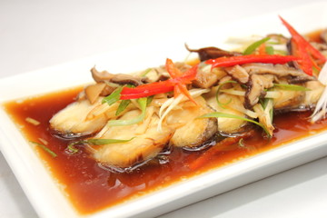 Steamed sea mounts, fish sauce