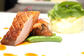 Duck breast with orange sauce