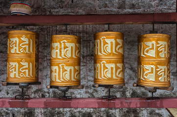 Buddhist prayer wheels