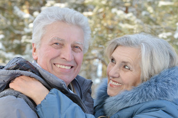 Senior couple in winter