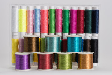 Coils with color threads