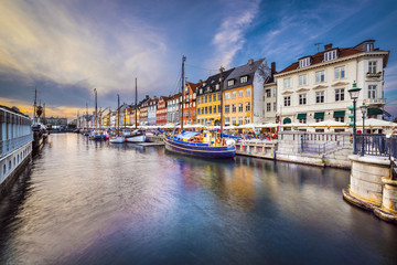 Naklejka na ściany i meble Kopenhaga, Dania do Nyhavn Canal