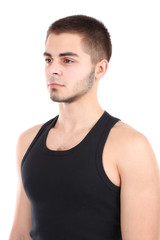 Handsome young man isolated on white