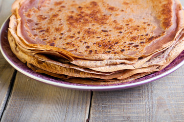 Many chocolate crepes