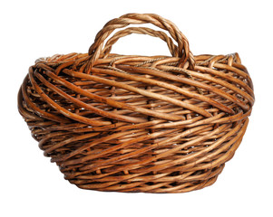 yellow basket isolated on a white background