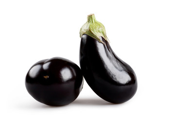 two eggplant isolated