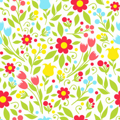 seamless pattern with spring flowers - 62090329