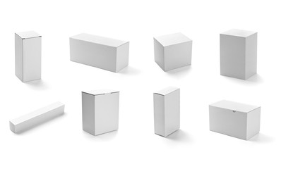 white box container template blank package