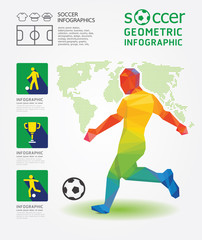 Plakat Soccer Infographic Geometric Concept Design Colour Illustration