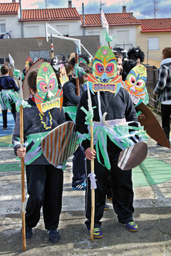 M&aacute;scaras de Carnaval, Pinofranqueado, Hurdes, Espa&ntilde;sa