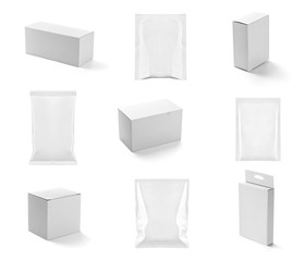 white box container template blank package