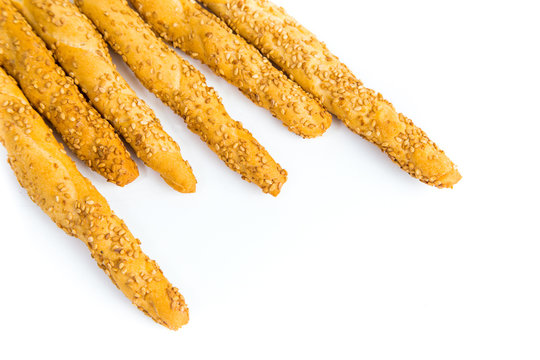 recommend clip art: Sesame breadsticks on white background