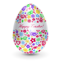 Fototapeta premium White egg with flowers