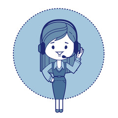 Character secretary with headset