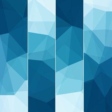 Set of Abstract Blue Background