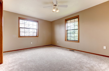 Bright empty room with windows
