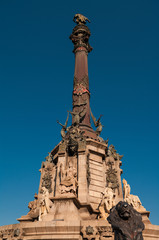 Christopher Columbus Column Statute in Barcelona, Spain