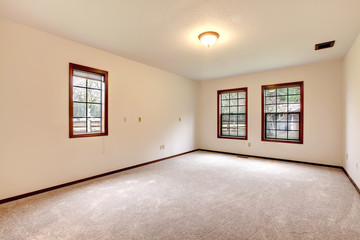Bright empty room with windows