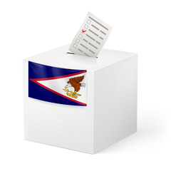 Ballot box with voting paper. American Samoa