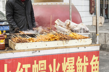 Naklejka premium Street food in Shenyang China