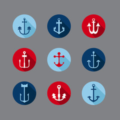 Set of Anchor Nautical Icons - for your logo, design, scrapbook