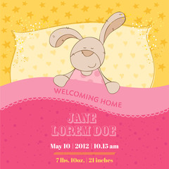Baby Shower or Arrival Card - Sleeping Bunny -  in vector