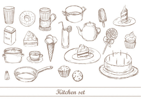 Kitchen sketch set