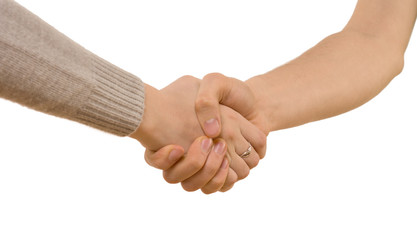 Handshake between a man and woman