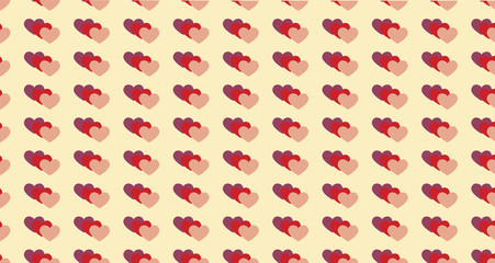 Pattern from color hearts