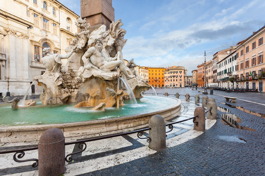 Piazza Navona, Fontana del Moro. Roma