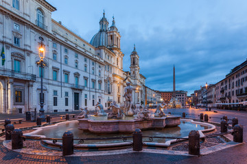 Fototapeta premium Piazza Navona, Fontana del Moro. Roma
