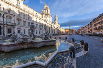 Fototapeta na wymiar Piazza Navona, Fontana del Moro. Roma