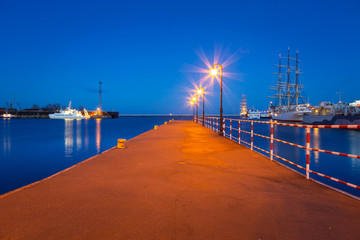 Pier at the Baltic Sea in Gdynia, Poland