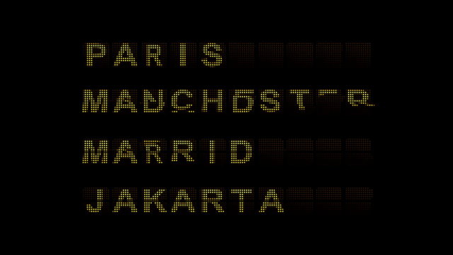 a flight departure split flap display