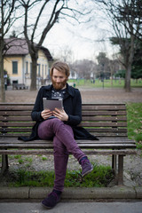 Fototapeta premium young hipster red bearded man