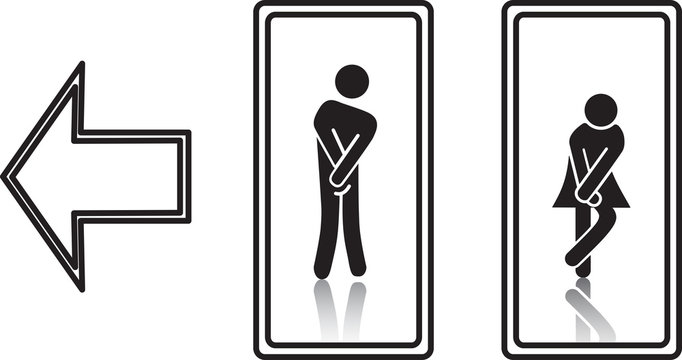 funny wc sign. fully editable vector, eps10