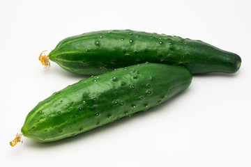 Cucumbers on a white background